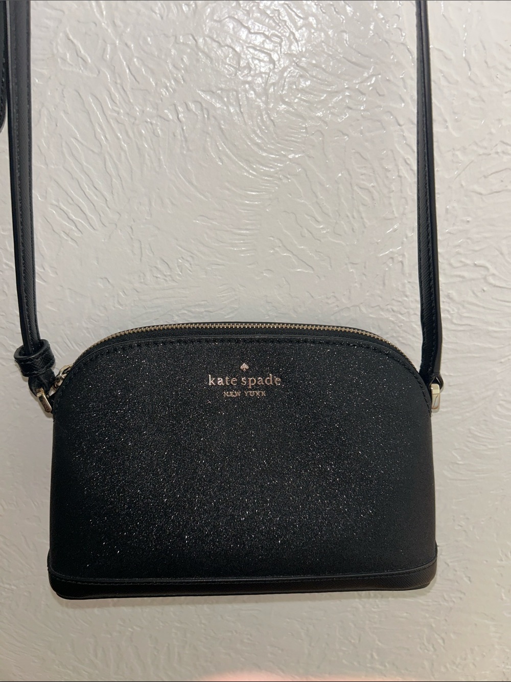 kate spade Black Leather Dome Crossbody